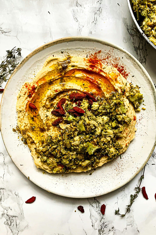 💚 Hummus di ceci, fagiolini novelli e olive verdi